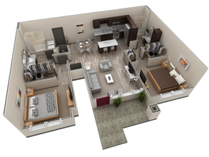 2 BR Grand Courtyard 516 floor plan